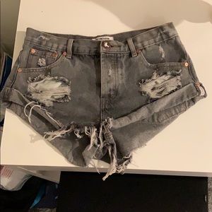 NOT FOR SALE grey denim shorts